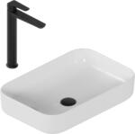 Excellent Set lavoar cu baterie Cori 2.0 58x38 + Baterie Clever 2.0 Negru Soft + Dop Clic-Clac (ZEPR.0055)