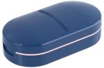 Flippy Organizator medicamente, Flippy, Dispozitiv Taiere/Sfaramare Pastile, Ideala pentru Calatorii, Portabila, Perie pentru Curatare, Compartiment depozitare, 8.5x4.5x2.5 cm, Albastru (131579)