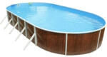 Azuro oval Wood piscină ovală cu perete din oțel, fără filtru, model lemn, D550 x 370 x 120 cm, maro (AS-184123) Piscina