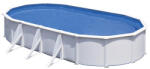 GRE piscină ovală albă cu perete din oțel, set cu pompă de filtrare și scară, 730 x 375 x 120 cm (KT730ECO) Piscina