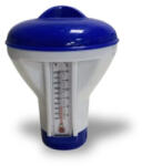 Poolx Dozator plutitor de substanțe chimice pentru piscină, cu termometru, 17 cm, albastru închis/alb