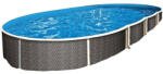Azuro oval Rattan piscină ovală cu perete metalic, fără filtru, model rattan, D550 x 370 x 120 cm, gri (AS-184113) Piscina