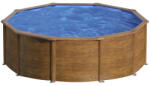 GRE Set piscină Gre cu perete metalic aspect lemn, cu sistem de filtrare și scară, D460 x 120 cm (KT460W) Piscina