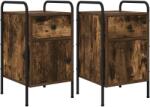 vidaXL Dulap de noapte 2 buc. Stejar fumuriu 35 x 36, 5 x 61 cm GartenMobel Dekor (8007652)
