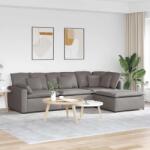 vidaXL Canapea modulara cu taburet si perne, textil, gri taupe GartenMobel Dekor (3321182) Canapea