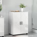vidaXL Dulap de Baie Alb lucios 60 x 35 x 80 cm Lemn compozit & Metal GartenMobel Dekor (883308)