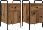 vidaXL Dulap de noapte 2 buc. Lemn vechi 35 x 36, 5 x 61 cm GartenMobel Dekor (8007656)