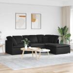 vidaXL Canapea modulara cu taburet si perne, material textil, negru GartenMobel Dekor (3321299) Canapea