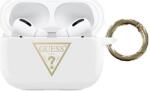 Guess Калъф Guess за AirPods Pro, бял, силиконов, Triangle Logo (GUACAPLSTLWH)