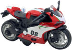 Chimei Model Macheta Metalica Motocicleta Speeder Sport, Scara 1: 8, cu Efecte Luminoase si Sonore Rosu-Alb (JPT)