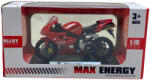  Macheta motocicleta rosie metal si plastic 1: 18