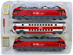 PRCK Set macheta tren metal 2 locomotive si un vagon cu baterii (JPT)