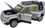 JPT1 Macheta metal replica Land Rover Defender argintiu 16cm sunet si lumini (JPT)