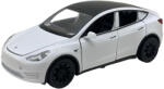  Macheta Tesla Model Y alba deschide 4 usi, portbagaj si capota, lumini si sunete