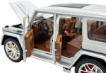  Macheta SUV Mercedes G-Class V12 Die-Cast 1: 24 Alb -sunete, lumini si resort- 20cm