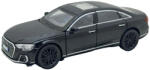 Jiaye Macheta Audi A8L 1: 32 negru replica metal lumini si sunete, deschide usi, capota, portbagaj (JPT)