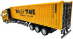 JPT Macheta Tir Camion container galben Busy Time Truck King, replica die-cast cu remorca detasabila (JPT)