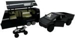  Macheta Tesla Cybertruck cu rulota si atv neagra 1/36 sunete lumini deschide usi