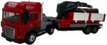 JPT Macheta Camion cu macara, lumini sunete si remorca transport lemne (JPT)