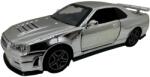 JPT Macheta Nissan GTR R34 argintiu scara 1: 32 replica metal lumini si sunete usi deschise (JPT)