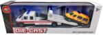 JPT Macheta Camion Platforma Ford Transit Rescue alba + Masina Pompieri 1: 64 Die-Cast (JPT)