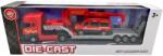 Alloy Macheta Tir cu platforma rosu si masina de pompieri (JPT)