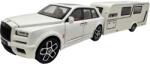  Macheta Rolls Royce Cullinan alb cu rulota scara 1: 20 cu sunete lumini deschide usile si capotele