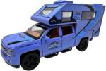  Macheta Camping Car Autorulota albastra 1: 32 metal si plastic cu sunete si lumini deschide usile si capota