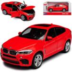  Macheta Rastar BMW X6M 2018 1: 24 rosu replica metal die-cast