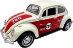  Macheta Volkswagen Beetle clasica crem rosu1: 32 replica metal usi deschise lumini si sunete
