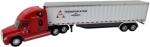 Alloy Macheta camion transport marfa rosu 26 cm replica metal cabina detaliata (JPT)