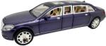 Alloy Macheta Mercedes-Maybach Pullman Limuzina bleu 1: 24 replica metal lumini si sunete usi capota si portbagaj functionale (JPT)