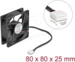 DeLock Ventilator axial Delock 12 V CC, 80 x 80 x 25 mm, negru