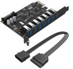 ORICO PVU3 PCI-E - 7x USB 3.0 Bővítőkártya Asztali Számítógéphez - Fekete (PVU3-7U-V1)