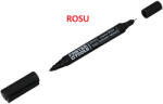 Faster Tools Marker permanent subtire rosu cu 2 varfuri Faster Tools (5905912672435)