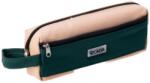 ECADA Penar Tip Borseta Ecada cu 2 Fermoare, Dimensiuni 21x4.5x7.5 cm, Material Poliester, Culoare Crem/Verde (6425871060719) Penar