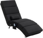 HOMCOM Fotoliu relaxant șezlong de relaxare ergonomic, cu masaj și încălzire, cu telecomandă 56 x 168 x 84 cm negru | Aosom Romania (700-167V90BK)