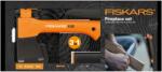 Fiskars kempingkészlet: Fiskars X5-XXS fejsze + Fiskars K40 univerzális kés + Fiskars XSharp fejsze és késélező (1057913)