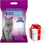 Premium Cat Премиум котешка тоалетна с бентонит - Лавандула за котки 20 кг + безплатна изненада за котката