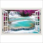 Blueback MAT Fotótapéta Ablak Vízesés Türkiz, 150 x 100 cm (BBIMG7266)