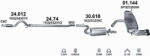 Polmostrow Komplett kipufogó rendszer - AUDI A3 Sportback 1.4 TFSI (2007-2012) (SET-POL-24012-2474-30618-01144)