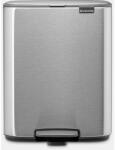 Brabantia Bo Pedal Bin pedálos hulladékgyűjtő szagmentesen záródó Soft-Close fedél, karcsú, négyzetes forma, műanyag tartály, 12L - C méret, r. m. acél, selyem matt ujjlenyomatmentes - 238048 (BR238048)