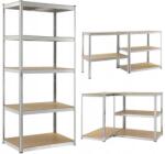 Funfit Home&Office Метален индустриален рафт с MDF плоскости 222x90x40cm (4778)