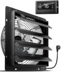  HG Power ipari fali ventilátor 400 mm, 2200 m³/h, EC motor, digitális hőmérséklet- és páratartalom-szabályzóval, 10 sebességfokozat, 9 órás időzítő, digitális kijelző, falra szerelhető, garáz