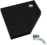 Schedpol Competia New Black Stone cădiță de duș pentagonală 80x80 cm alb 3.4697/C/ST (34697CST)