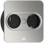 Bachmann Contact pentru încorporare Bachmann - TWIST, 1x Schuko, USB-A+C, 2 m, pătrat, inox (946.005)