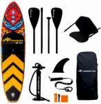  Mesterino Aqua SUP083 felfújható evezős deszka szett, 320x81x15cm, hordtáska, evező, pumpa, ülés, póráz, javítókészlet, törzsi minta