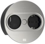 Bachmann Contact pentru încorporare Bachmann - TWIST 2, 1x Schuko, USB A+C, 2 m, rotund, inox (946.004)