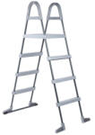  Medence létra, Azuro De Luxe, antracit, kétágú, 3+3 fokos, 120 cm magas medencéhez, porszórt acél, műanyag lépcsőfokokkal (3EXX0738)