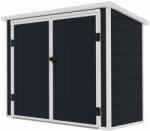 Wertcraft Prémium kerti fészer / fészer, műanyag panel és fémmerevítés, MESTERINO Colin-A, szürke/bézs, méretek 199x90x149 cm, zsanéros ajtók, fém alap és műanyag padló